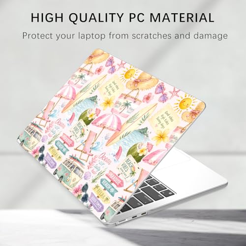Compatible with MacBook Pro 13 inch Case Cute Sea Beach Bus | M2 2025, 2024-2016 A2338 M1 A2251 A2289 A2159 A1989 A1708 A1706 | Vacation Protective Hard Shell Matte Cover for Mac Pro 13 - color: Beach B, size: MacBook Pro 13 inch