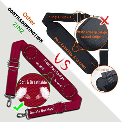 Bag Shoulder Strap, Padded Adjustable Shoulder Strap Replacement - color: Red, size: 57"