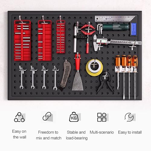 Tool Wall Pegboard, Black Office Desk Metal Hanging Board, Pegboard And Accessories, Wall Storage Rack, Suitable For Home, Office, Dormitory, Gaming Desk(39.4x11.81in) - size: 39.4x11.81in