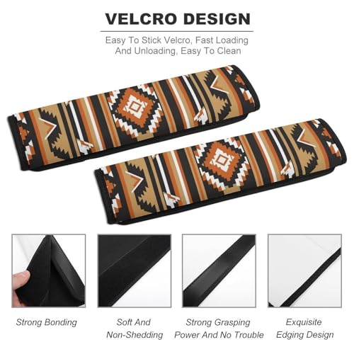 1 Pair Aztec Native American Southwestern Car Seat Straps Shoulder Pads Soft Padded Harness Pads Strap for Adult Use, Stroller Pushchair High Chair, Comfortable Driving - color: Pattern 1062