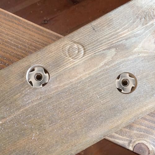 3/8"-16 T-Nut, 7/16" Barrel Length, 304 Stainless Steel Threaded Insert, 4-Pronged Tee Nut for Wood, Rock Climbing Holds, Cabinetry, Furniture, 10 PCS - size: 3/8"-16