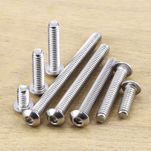 1/4-20 x 3/8" Button Head Socket Cap Bolts Screws, 304 Stainless Steel 18-8, Allen Hex Drive, Bright Finish, Fully Machine Thread, Pack of 25 - size: 1/4-20 x 3/8