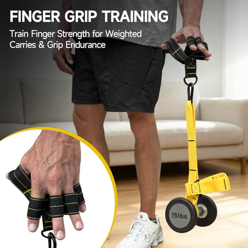 FitBeast Pull Up Ball Grips & Finger Straps Set – Grip Balls for Dead Hangs, Pull Ups, Climbing & Home Gym Training - color: Yellow