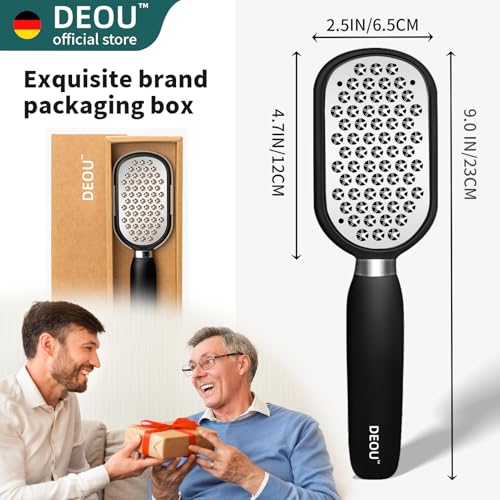 DEOU Metal Foot File SStainless Dead Skin Callus Remover for Dead Skin Professional Secure Foot Scrubber Heel Scraper Cracked Heels Repair Pedicure Tools for feet