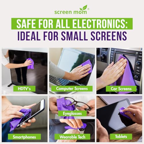 Screen Cleaner Spray 2 Pack-2x1oz for TV, Car, Laptop & Computer | Streak-Free Cleaning, Glass & OLED Safe, Alcohol & Ammonia Free, Includes 2-Microfiber Cloths, Removes Fingerprints & Smudges - size: 1oz Pack of 2