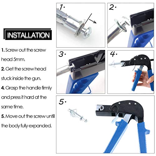 Glarks 30Pcs 6x65MM Heavy Duty Zinc Plated Steel Molly Bolt Hollow Drive Wall Anchor Screws Set for Drywall, Plaster and Tile (M6x65) - size: 6x65mm