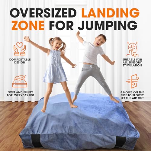Cheer Collection Crash Pad - Crash Pads for Kids Sensory with Washable Cover - Sensory Room Must Haves - Crash Mat (5' x 5' FT) - size: 5'x 5' Feet