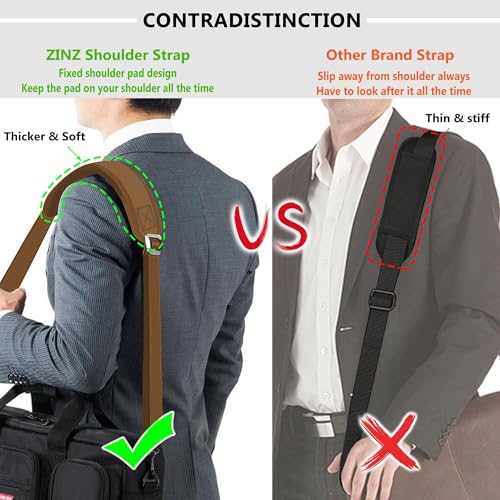 Bag Shoulder Strap, Padded Adjustable Shoulder Strap Replacement - color: Khaki, size: 57"