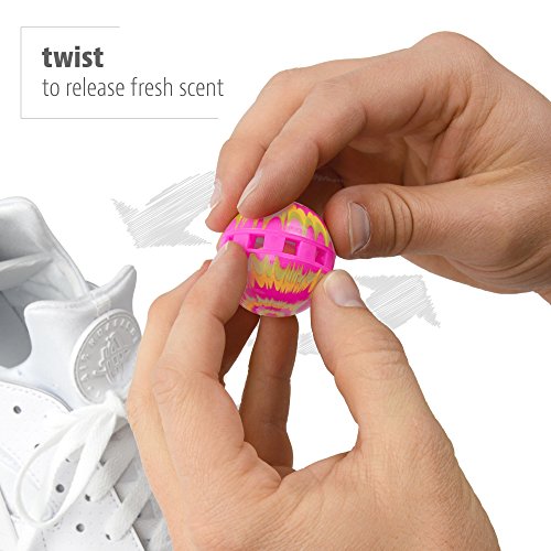 Sneaker Balls Odor-Fighting Shoe Fresheners, Eliminates Unpleasant Smells, Perfect For Sneakers, Gym Bags, Gear Bags, Drawers, Lockers, And More!, Radial Tie Dye, 6 Pack - color: Tie Dye (Fresh & Clean), style: 6 Pack