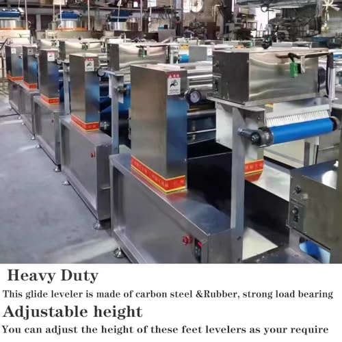 Heavy Duty Leveling Feet, M12 Thread,1300lb Capacity,4 Pcs | Stainless Steel Adjustable Leg Levelers for Shelving, Workbench, Machinery Devices,2.36" Dia Base with Anti-Slip Nylon Pad - size: D60xM12x100,4 Pcs