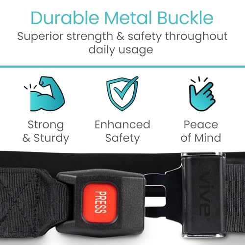 Vive Mobilization Belt for Physical Therapy with Buckle - Manual Traction Stretching Band - PT Traction Strap Belt for Stretching, Mobility, Massages & Exercise