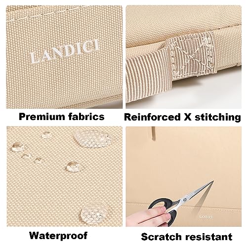 LANDICI 15.6 Inch Protective Laptop Sleeve with Handle, Apricot | Slim water-resistant case with reinforced 360-degree padding protects MacBook, Surface, Chromebook and other laptops - color: Apricot, size: 15.6-16 Inch