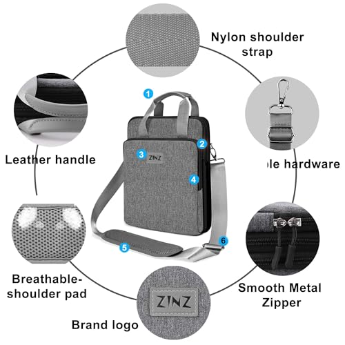 Laptop Shoulder Bag 12.3-13 inch Case Sleeve, Expandable Handbag with Valuables Compartment Compatible with MacBook Air/Pro/Neo 13", iPad 12.9"/13"/11", Shockproof,Gray-Black edge - color: Gray-black Edge