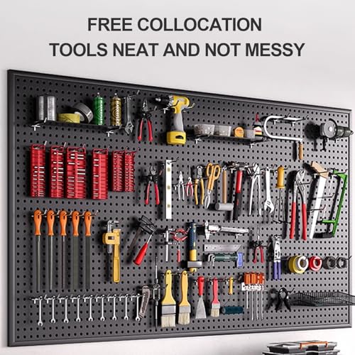 Tool Wall Pegboard, Black Office Desk Metal Hanging Board, Pegboard And Accessories, Wall Storage Rack, Suitable For Home, Office, Dormitory, Gaming Desk(39.4x15.7in) - size: 39.4x15.7in