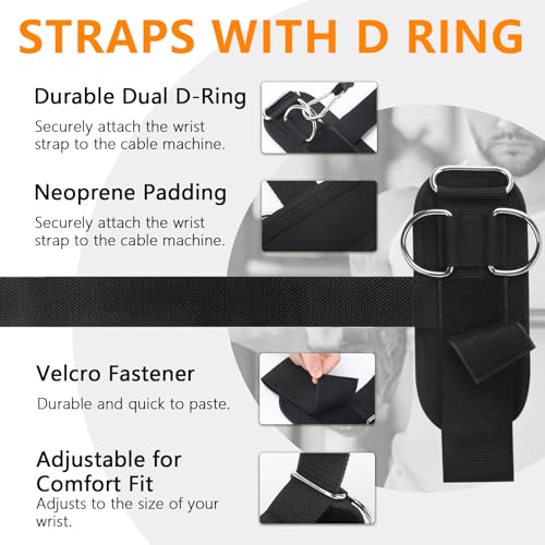 Weight Lifting Straps,Lifting Wrist Straps,Weight Straps,With D-Rings,Wrist Wraps for Weightlifting,for Men and Women for Cable Machines,Deadlifts,Snatches,Pull-Ups