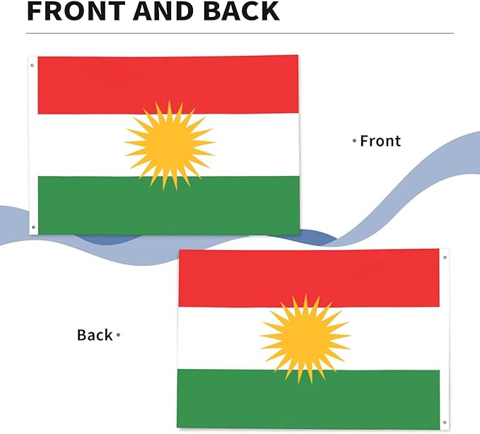 Kurdistan Flag Kurdish Kurds Flag Garden Yard House 2x3 ft Flags Double Sided Print Banner Indoor Outdoor Party Home Decorations for Boat Dorm House Balcony