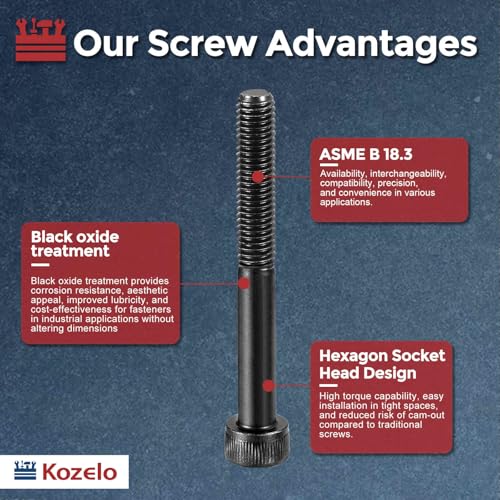 25pcs Socket Head Cap Screws - [M5-0.8 x 45mm] Alloy Steel Black Oxide Grade 12.9 Internal Hex Screw for 3D Printer Furniture Industrial Use, Black - size: M5-0.8x45mm