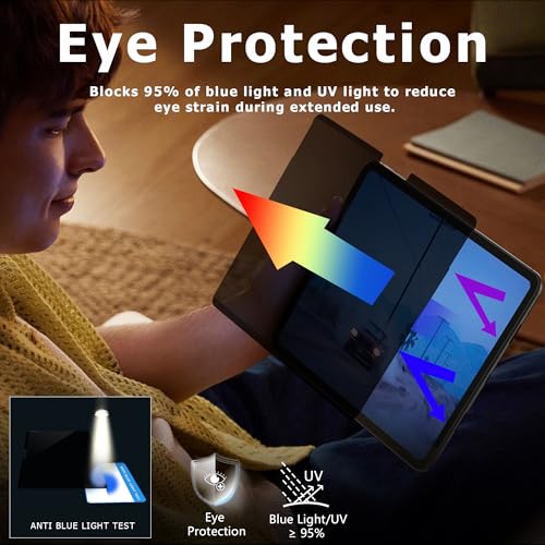 Megoo Privacy Screen Protector for Surface Go 4/3/2/1 10.5 Inch, Anti-Spy, Anti-Glare, Blue Light & UV Blocking, Magnetic Nano Technology, Removable Design - size: Go 4/3/2/1 10.5"