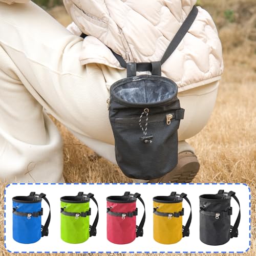 Adjustable Bouldering Chalk Bag Talcum Powder Weightlifting Pouches Rock Climbing Bags Climbing Equipment Bouldering Bucket - color: Sky Blue