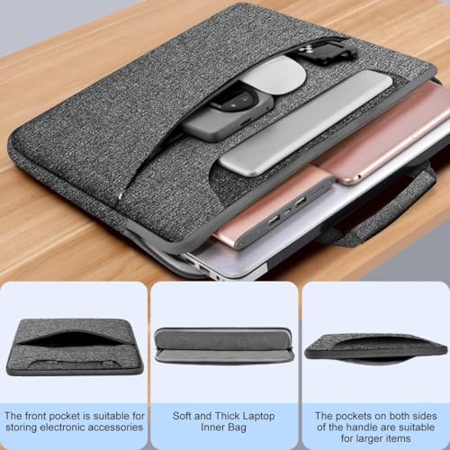 Hseok Laptop Shoulder Bag 17-17.3 inch Case, Durable Shockproof Protective Briefcase with Multi-Pockets Compatible with Lenovo Most 17-17.3 inch HP Acer Dell ASUS MSI Notebooks,Dark gray - color: Dark Gray, size: 17-17.3"