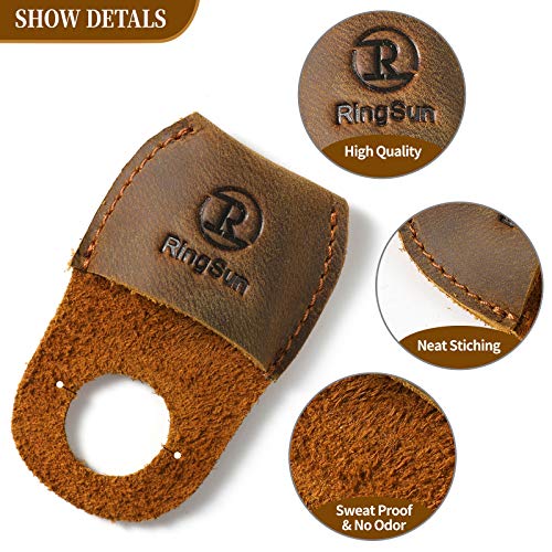 Thumb Guard Wood Carving Tools, Leather Finger Protector, Handmade Carpenter Working Carving Kit Accessories Brown RS40 - color: Brown
