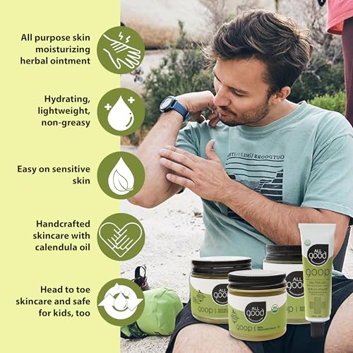 All Good Goop Organic Skin Care Recovery Balm - All Purpose Ointment w/Calendula, Lavender, Beeswax - Chafing Cream, Dry Skin Salve, Cracking Lip Moisturizer - Soothes, Hydrates & Calms - 4oz - size: 4 Ounce (Pack of 1)