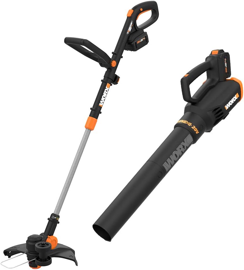 WORX 20V GT Revolution 12" 4.0Ah Cordless String Trimmer & Turbine Leaf Blower Power Share Combo Kit - WG930.3 (Batteries & Charger Included)