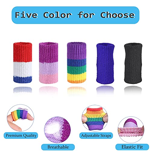 Finger Compression Sleeves, 10 Pcs | Finger Protectors Cots for Arthritis Swelling Basketball Sport, Breathable Elastic - color: Rainbow