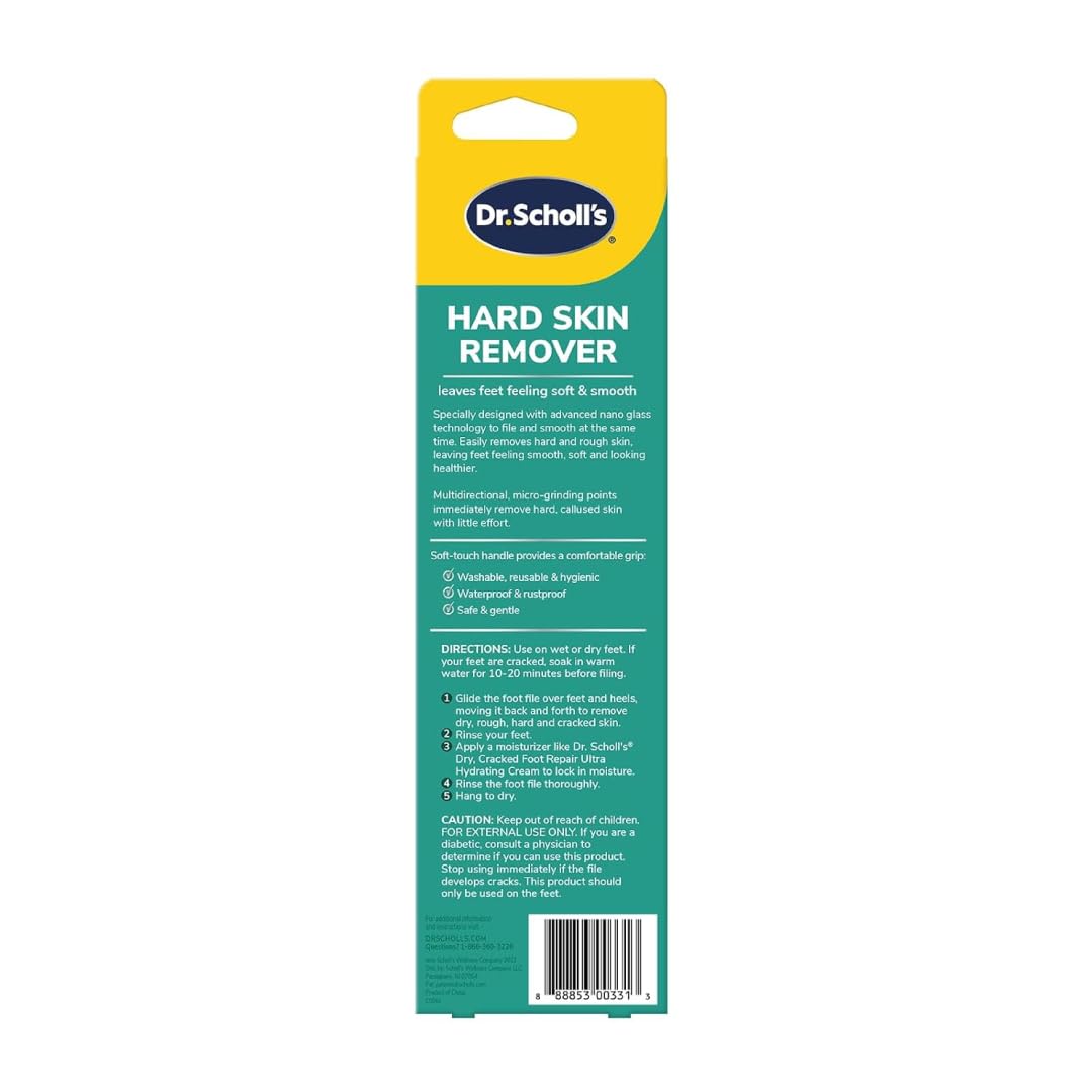 Dr. Scholl's Foot Callus Remover, Nano Glass Foot File, Soft Smooth Feet