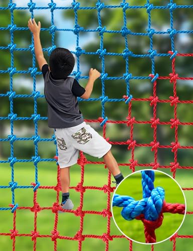 Climbing Cargo Net, Polyester Playground Climbing Net, Heavy Duty Large Military Climbing Net for Kids Outdoor, Kids Safety Protection Net, Rope Ladder, Jungle Gyms, Swingset, Treehouse - size: 4ft x 8ft