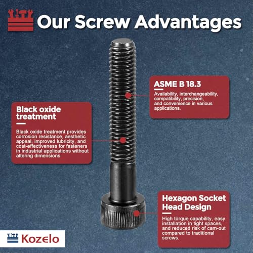 25pcs Socket Head Cap Screws - [M5-0.8 x 40mm] Alloy Steel Black Oxide Grade 12.9 Internal Hex Screw for 3D Printer Furniture Industrial Use, Black - size: M5-0.8x40mm