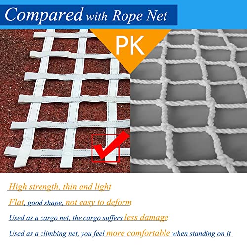 Climbing Cargo Net Heavy Duty,Ninja Net,Rope Ladder for Kids Outdoor Treehouse Backyard Playground Indoor Obstacle Webbing Net for Swing Set Jungle Gym Accessories for Slacklines,White - size: 3x10ft/0.9x3m