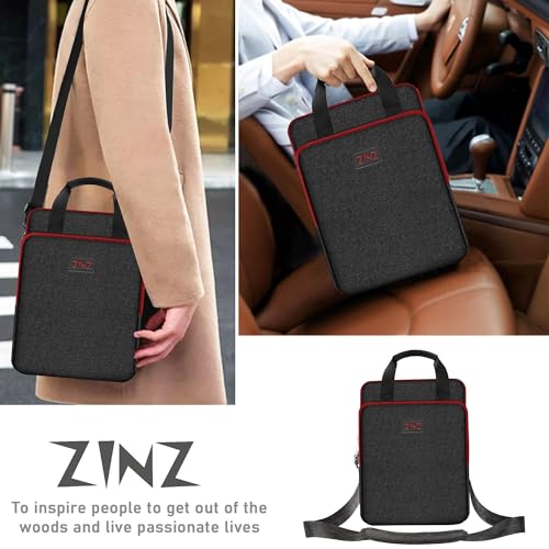 Laptop Shoulder Bag 12.3-13 inch Case Sleeve, Expandable Handbag with Valuables Compartment Compatible with MacBook Air/Pro/Neo 13", iPad 12.9"/13"/11", Shockproof,Black-Wine edge - color: Black-wine Edge