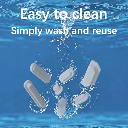 ProElife 21-Pcs Anti Dust Dirt Plug for MacBook Pro 14 16 M5 M4, Clear | Protective Laptop Silicone Anti Dirt Protective Cover, Durable & Reusable, Custom Fit Design, Easy to Apply and Clean - color: White