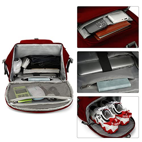 Kalesi Gym Duffle Bag Backpack 4-Way Waterproof with Shoes Compartment for travel Sport Hiking laptop - color: Viva Magenta Red