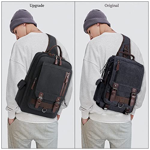 mygreen Canvas Cross Body Messenger Bag Shoulder Sling Backpack Travel Rucksack - color: Coffee-xl, size: X-Large