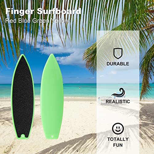 4 Pack Finger Surfboard for Car Ride - 1.4" x 4.5" Pro Air Fingerboard, Fun Keepsake Toy Gifts for Teens, Ideal Birthday & Travel Stocking St - color: Blue White Black Green Yellow and Red