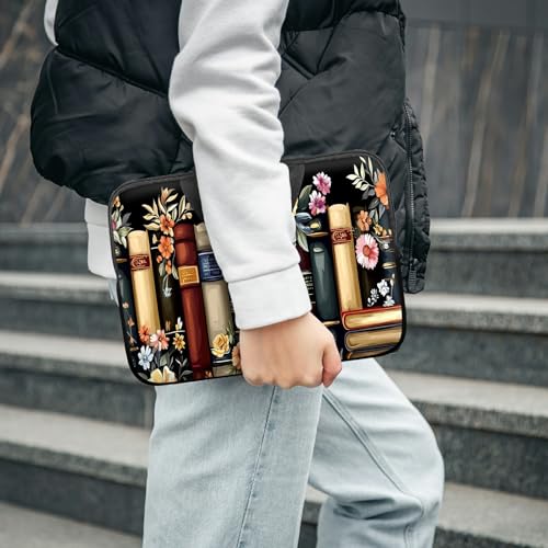 Laptop Sleeve with Handle 17 Inch, Waterproof Laptop Case Bag, Flower Book Pattern Design Computer Sleeve Compatible with MacBook Air, Pro, HP, Dell, Lenovo, ASUS - color: Flower Book, size: 17inch(16-17.3")