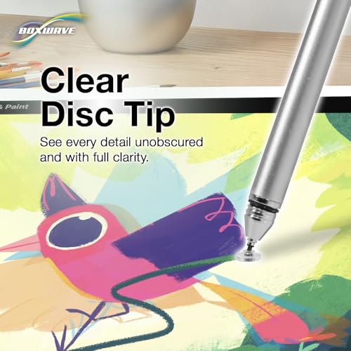 BoxWave Stylus Pen Compatible with HP EliteBook 840 G5 - FineTouch Capacitive Stylus, Super Precise Stylus Pen - Metallic Silver