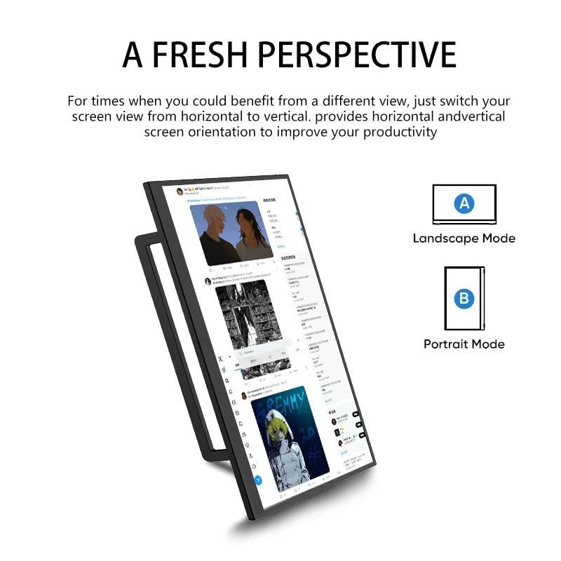 cjc 15.6" FHD Portable Touch Screen Monitor with Kickstand - USB C HDMI External Travel Display for Laptop, Phone, Gaming Console, Second Screen (15.6“ 60Hz) - size: 15.6“ 60Hz