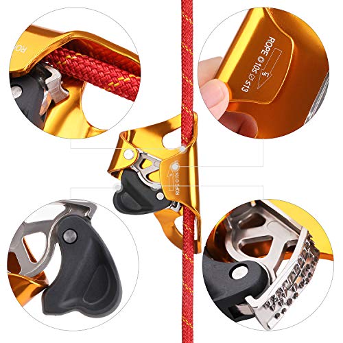 WILDKEN Rock Climbing Chest Ascender Climbing Mountaineering Tree Arborist | Rappelling Gear Climbing Equipment Rope Clamp for 10-13MM Rope - color: Orange