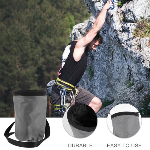 OUNONA Outdoor Climbing Chalk Bag for Bouldering and Mountaineering, Scratch-Resistant Oxford Fabric with Fleece Lining, Wear-Resistant Powder Storage Bag for Climbers and Outdoor Use