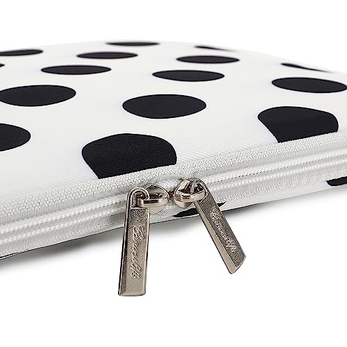 Canvaslife Waterproof Laptop Sleeve 14 Inch Laptop Case Bag with Front Pocket, Black Dot Pattern - color: New Black Dot, size: 14 inch / 14.0 inch