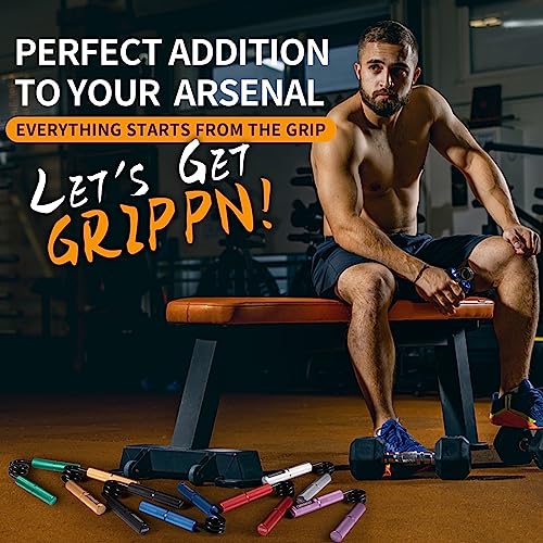 Grip Strength Trainer Set, 6 Pack, 50-350LB, Wrist Forearm Strengthener, Metal No Slip, Hand Grip Gripper Strengthener for Strength Training and Exercise, Hand Workout Squeezer Grip Strength - color: 7Pack,50-350lb,Purple+Silver+Blue+Red+Black+Gold+Green