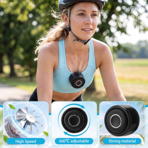 3 Pack Portable Silent Mini Bladeless Fan Clip On Cooling USB Rechargeable Electric Small Fan for Shirt Belt Waist Outdoor Travel Office Summer Wear Personal Use(Black) - color: Black