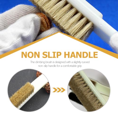 Healifty Bouldering Stone Cleaning Brush 2pcs with Boars Hair Bristles and Sturdy Handle Chalk Cleaning Tool for Outdoor Rock Climbing and Sports