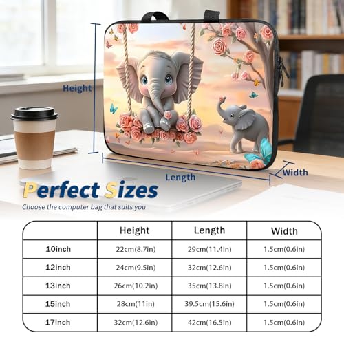 Laptop Bag 12 Inch,Resistant Shockproof Laptop Sleeve Case Protective Cover Carrying Case with Handle Compatible for HP Dell Lenovo Acer Asus Notebook Computer,Baby Elephant Swing - color: Baby Elephant Swing, size: 11-12.5 in