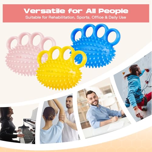 Hand Exercise Ball, Finger Therapy Ball, Grip Strengthener for Adults - Stress Relief, Massage Ball, Resistance Training for Wrist Flexibility, Hand Strengthening, Anxiety Relief - color: Pink