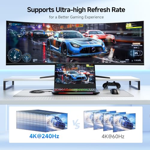Cable Matters 48Gbps Unidirectional USB C to HDMI 2.1 Cable, 3ft | 4K@240Hz / 8K@60Hz HDR, for macOS and Windows, No Firmware Update Needed, Thunderbolt to HDMI 2.1 - size: 3 Feet