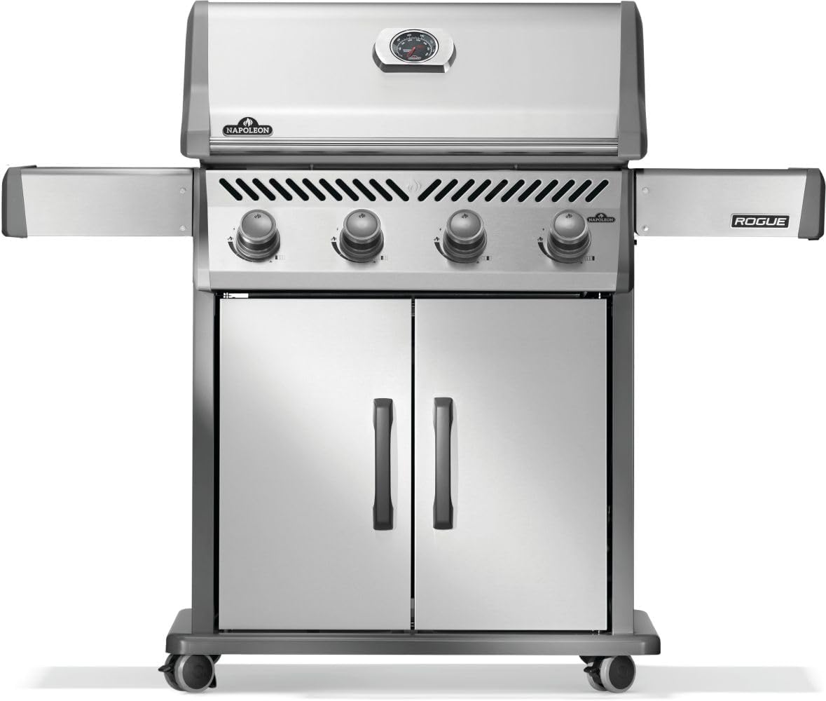 Napoleon Rogue 525 Natural Gas Grill, Stainless Steel, Durable 4-Burner Gas Grill